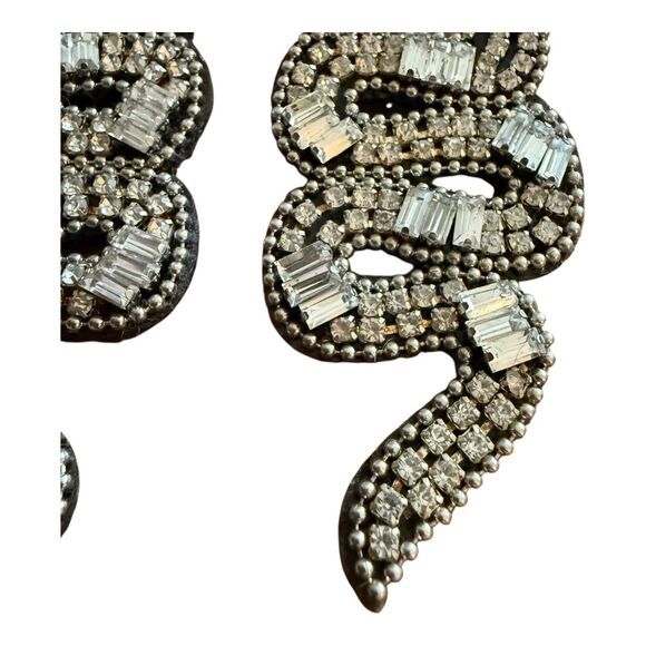 Rhinestones Snake Earrings 3.25” Fashion Jewelry - Picture 4 of 8